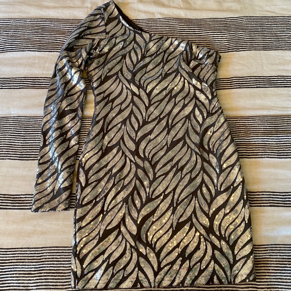 Sequin One-Shoulder Dress - Picture 2 of 9